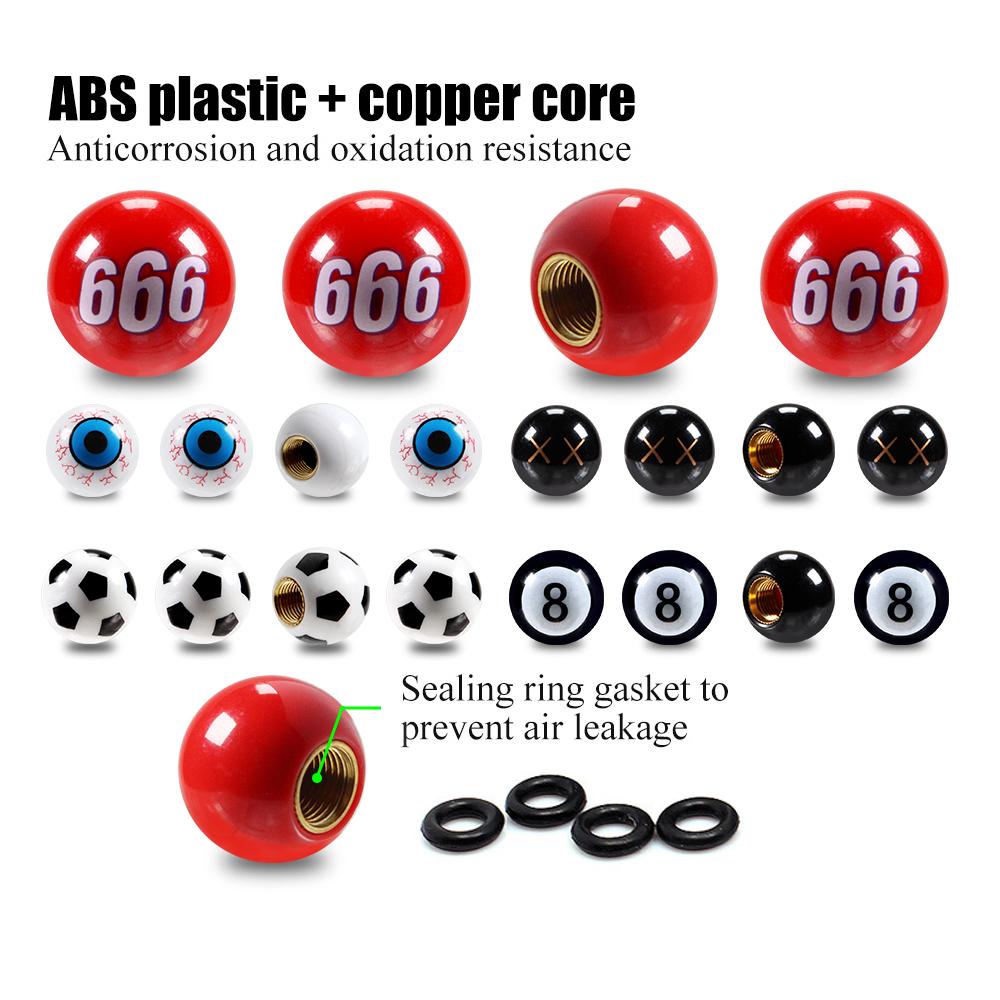 AUTCOAT 4/8Pcs Universal Car Tire Valve Cap Wheel Dust Covers for Car Truck SUV Motorcycle Bike Car Styling Valve Stem Caps Valve Stems 1