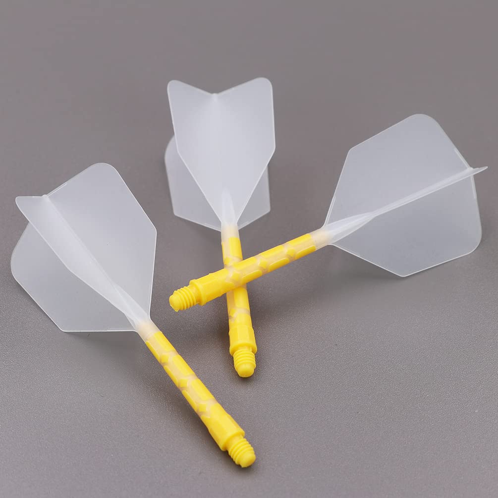 CUESOUL ROST T19 Big Wing Clear Flight Yellow Large Set of 3 Shaft-Integrated Flight, Shape, Two-Tone Color, + Shaft, Size, (CS-AK579-5L)