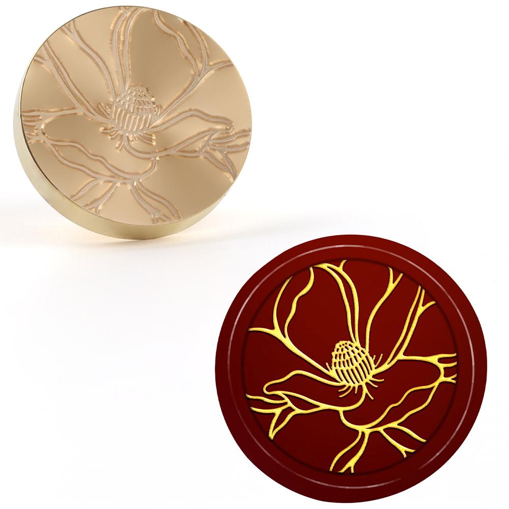 Wax Stamp 25mm Creative Removable Brass Stamp Head With Floral White Cloud Pattern For Envelopes, Invitations, Gift Cards