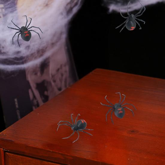 1/2/4/6Pcs Magnetic 3D Spider Decoration Scary Realistic Black Spider Halloween Prank Props Garage Door Mailbox Locker Refrigerator Magnet Fake Spider