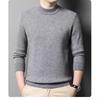 Men's 100% Lambswool Half-High Collar Casual Base Layer Knitwear - Warm, Thick, Solid Color, Trendy