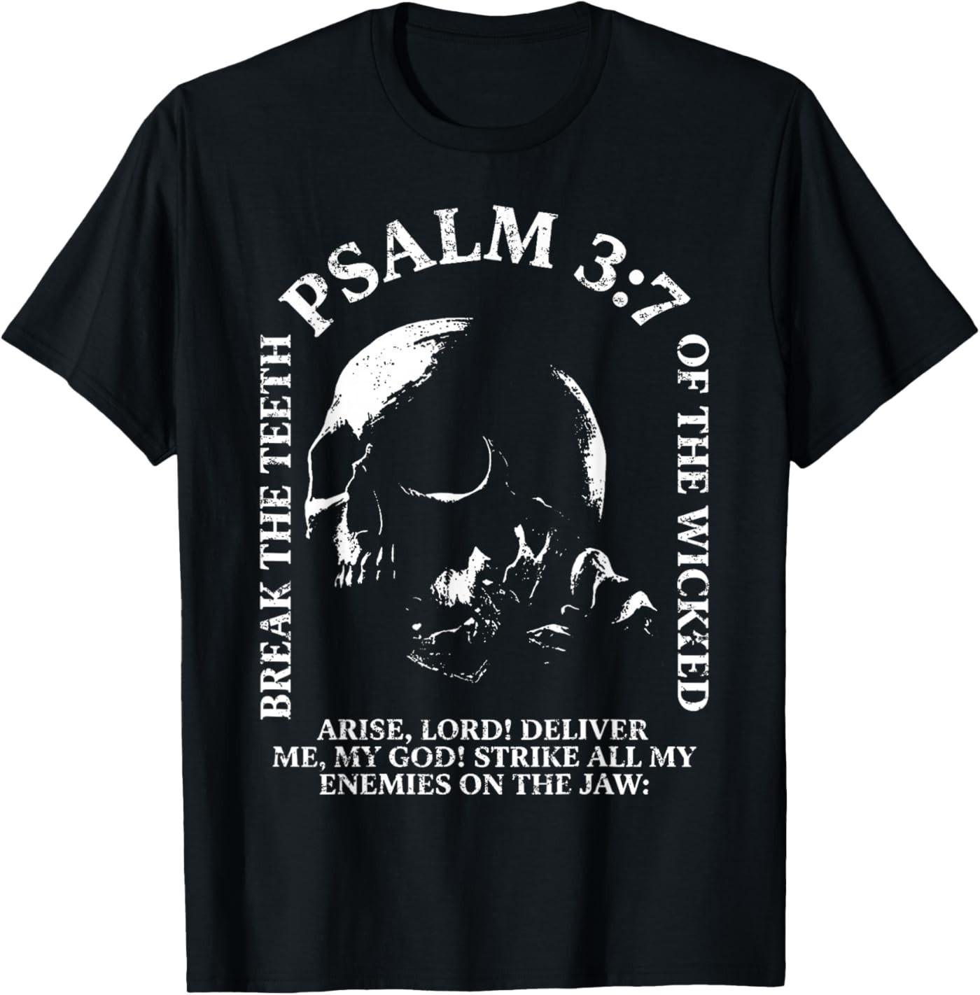

Psalm 3:7 Vintage Skull Christian Religious Bible Verse T-Shirt 5XL різнокольоровий