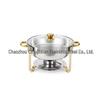 Small Round Stainless Steel Buffet Stove - Gold Alcohol Heater for Hotels and Restaurants