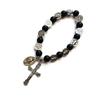 Vintage Black Saint Benedict Cross Strand Bracelets Religious Jewelry for Men And Women