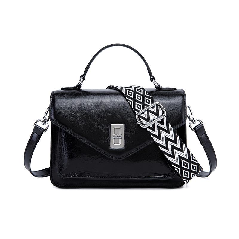 

Новая универсальная женская высококачественная женская сумка из натуральной кожи с верхним слоем из коровьей кожи, модная в европейском и американском стиле с широким плечевым ремнем, маленькая квадратная сумка