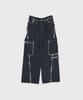 Maineoseu Slash Seam Twist Cargo Jeans(Kojima) - Indigo