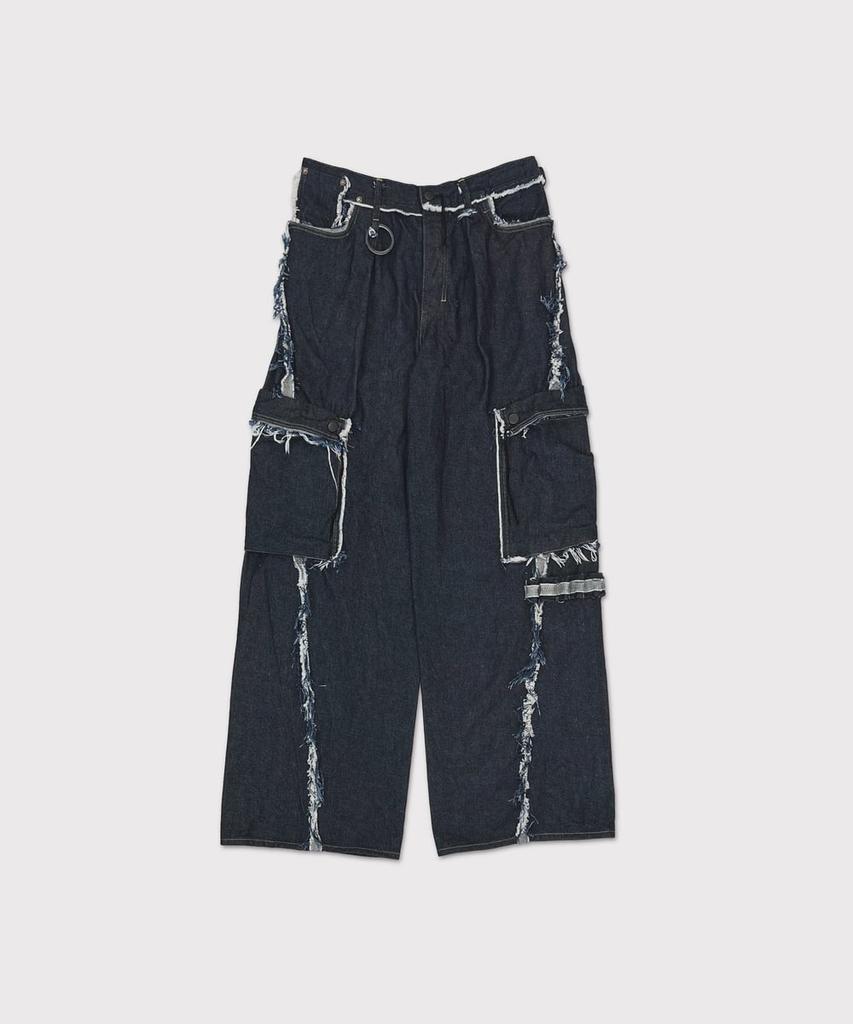 Maineoseu Slash Seam Twist Cargo Jeans(Kojima) - Indigo
