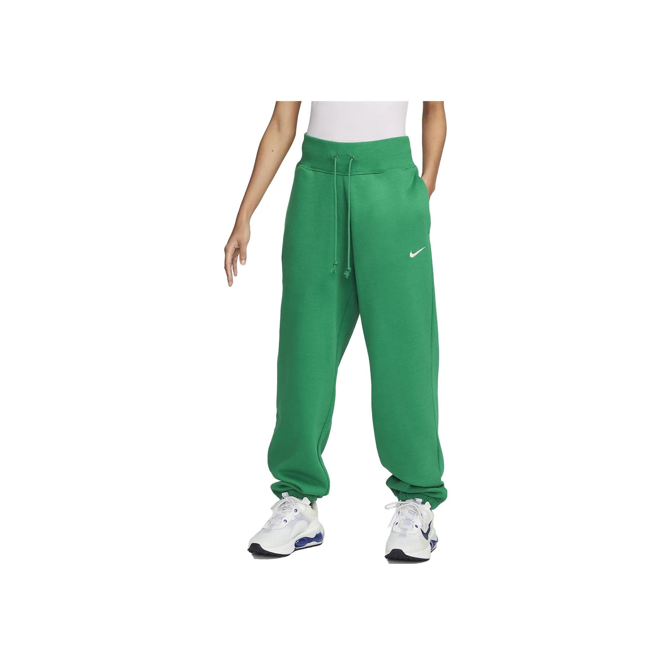 

Nike Спортивные брюки с высокой талией и завязками на шнурке, с однотонным логотипом, женские плавки, зеленые DQ5887-365 XL