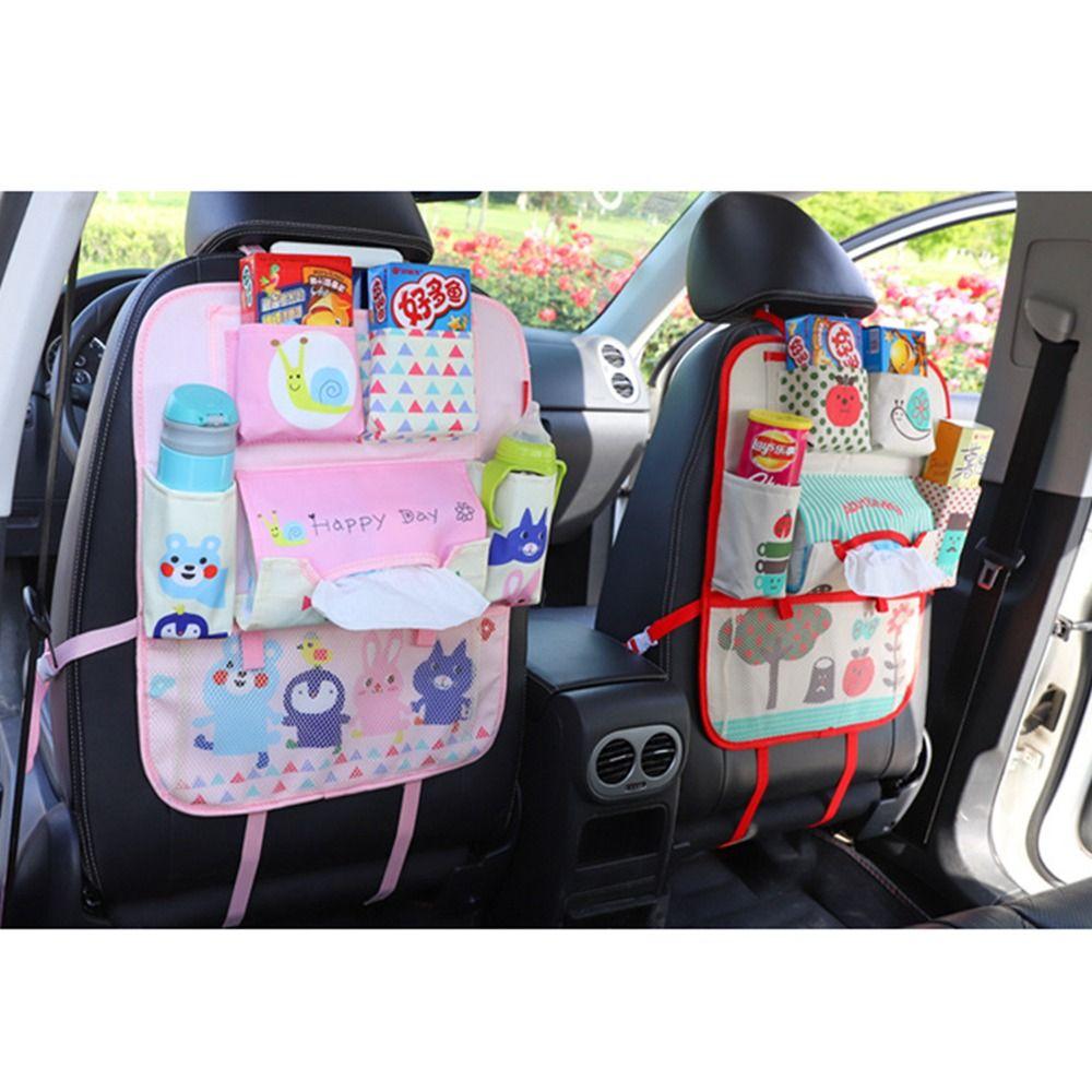 Cartoon Hanging Bag Large Capacity Tablet Holder Protector Car Seat Back Storage Bag Baby