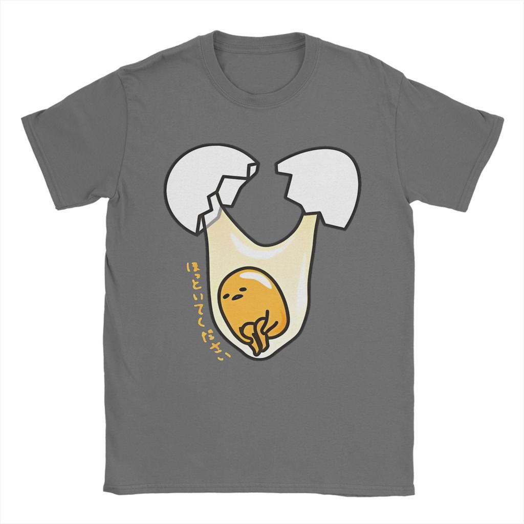 Retro Cute Gudetama Design  Tshirts Unisex Round Neck Short Sleeve Tops  Cotton Summer Clothes