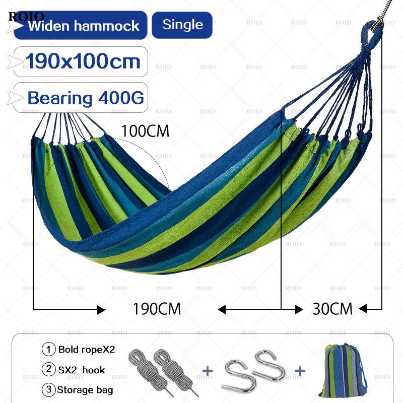 Outdoor Thicken Canvas Hammock Home Garden Leisure 1-2 Person Swing Chair Camping Hunt Rest Stripe Hanging Bed Colorful Hammock