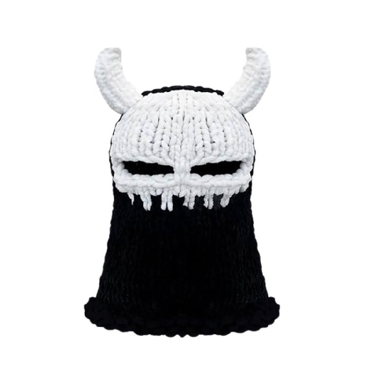 Devil Horn Face Cover Hat Knitted Balaclava Caps for Adult Teens Winter Warm Hat Adult Halloween Cosplay Costume Headwear