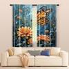 2 Pcs, Filtering Curtains (excluding Rods, Non-movable, Without Batteries) Butterfly And Flowers (2) for Use In Bedrooms and