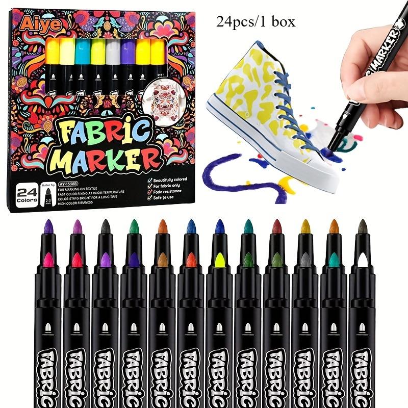 Permanent Fabric Markers, Colorful Fabric Pens, Non-Toxic,Washable,Waterproof and Fade-Resistant,Fabric Decoration for Clothing