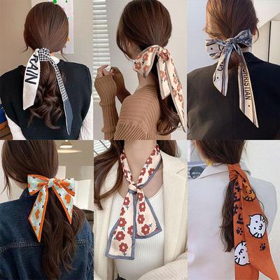 Koreanischer Hahnentritt Schal Stirnband: Retro Schleife für Damen-Pferdeschwanz