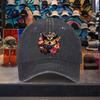 Owl Floral Print Washed Cotton Baseball Cap Adjustable Unisex Vintage Casual Outdoor Hat
