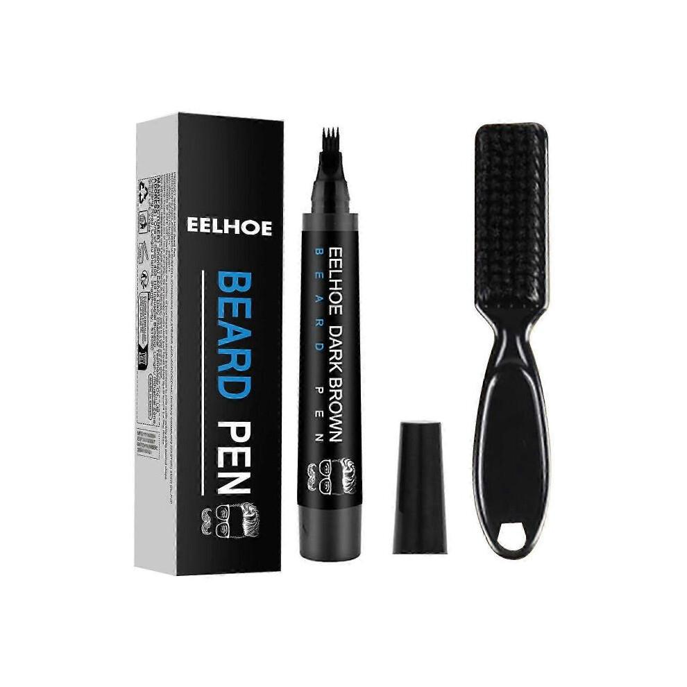 Kit Caneta Preenchedora de Barba EELHOE para Homens Caneta de Barba Natural à Prova d'Água Caneta de Traço para Barba