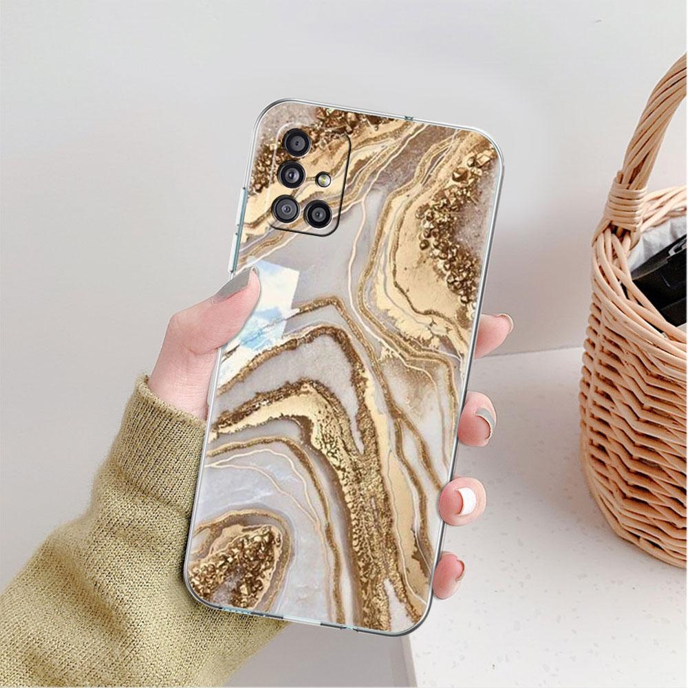 Marble Pattern Luxury Cool Clear Case For Samsung Galaxy A52 A12 A51 A32 A21s A71 A32 A22 A50 A70 A31 A72 5G Phone Cover
