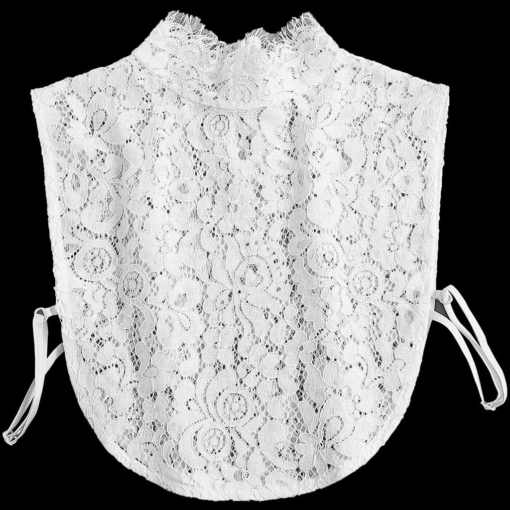 Women Lace Floral Embroidery False Collars Adjustable Detachable Shirt Fake Collars Blouse Top Half Shirt Sweater Decoration