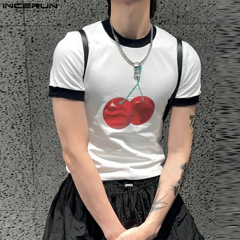 

INCERUN Белые летние мужские топы с принтом