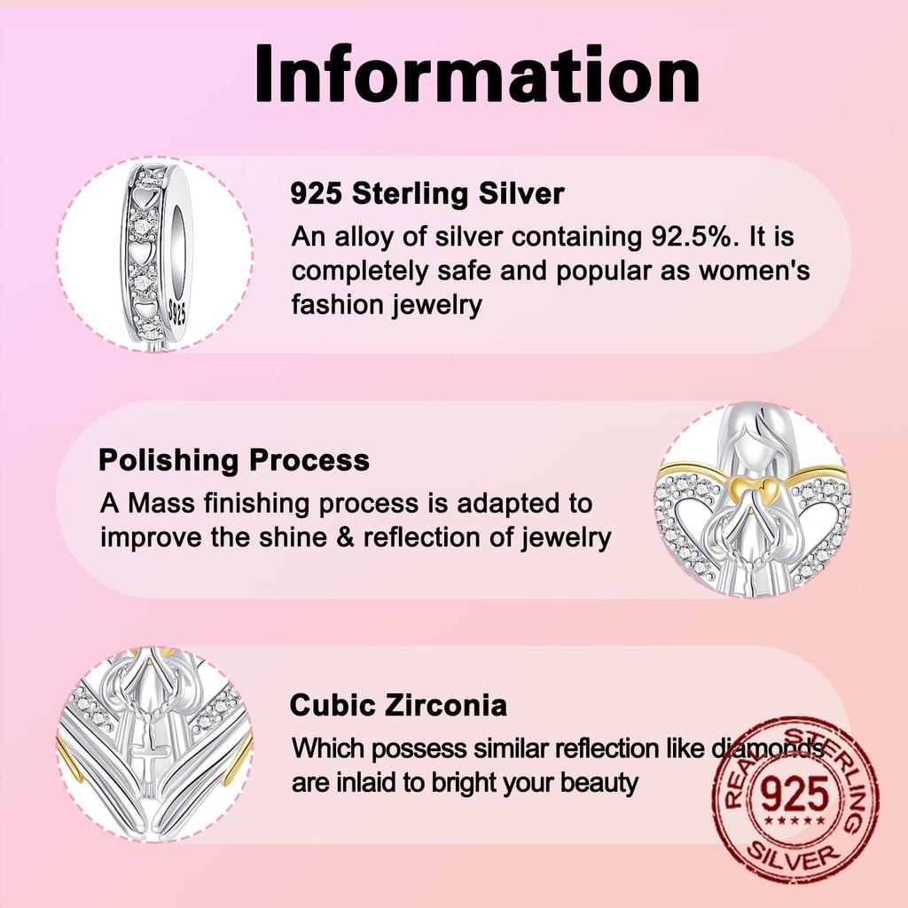 Copper Intercessor Prayer Angel Divine Protection Pendant Charm Compatible With Authentic Charm Bead Charms Bracelets Women Do It Yourself Jewellery G