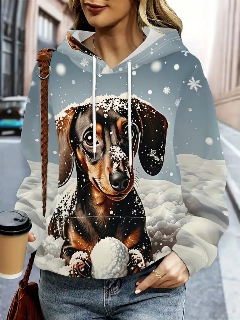 Large women's casual hooded sweatshirt with pockets