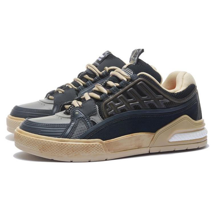 Li Ning Millennial Era TPU Abrasion Resistant Breathable Low top Skateboard Shoes Men's Black AZGS009-3