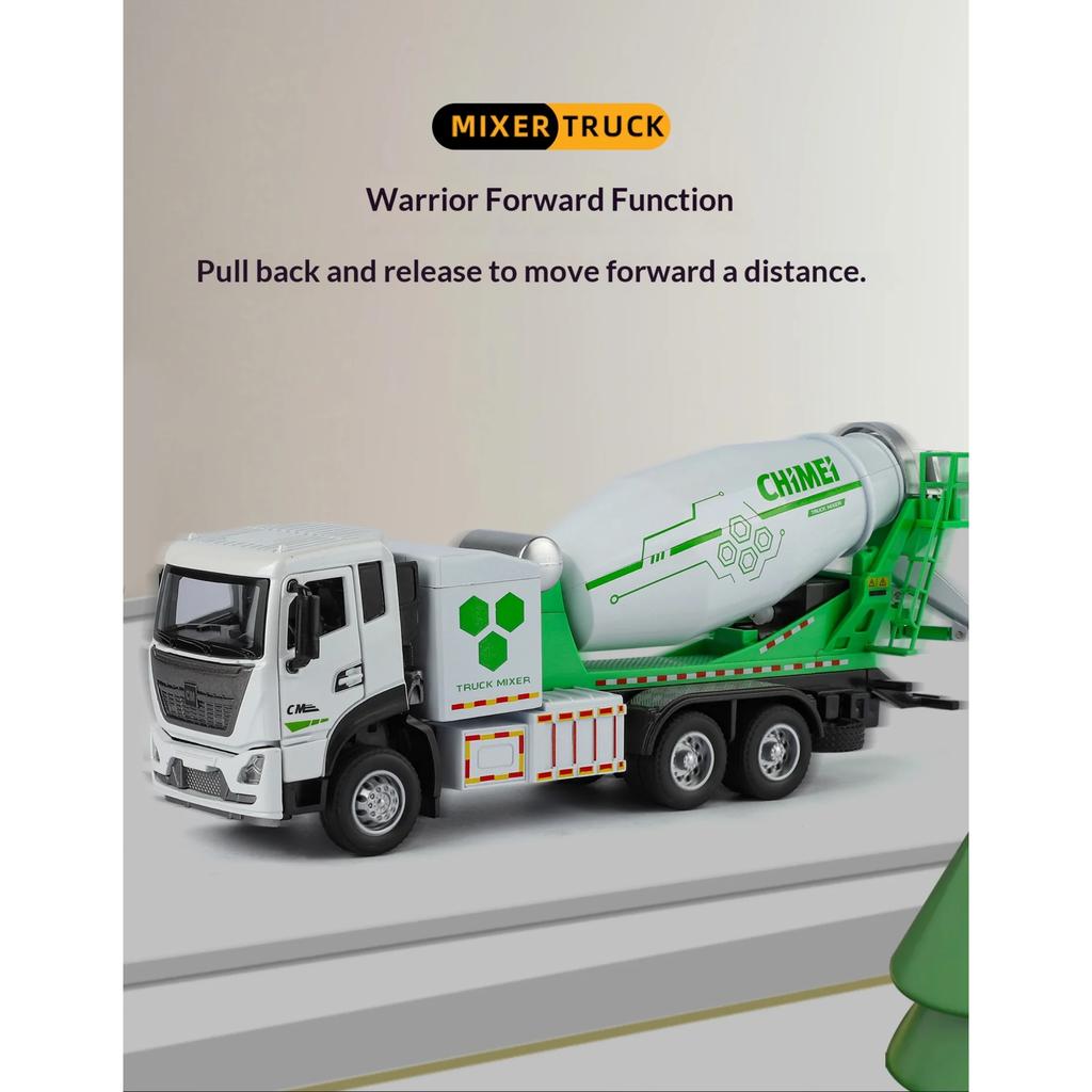 1/32 Scale Electric Concrete Mixer Truck Model Alloy Die Casting Can Model Real Work Children Toy Car Boy Gift