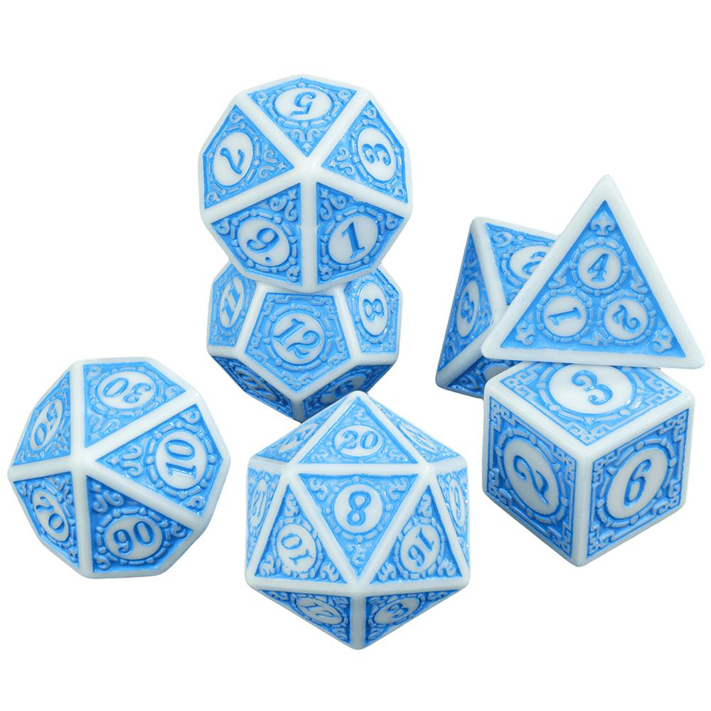 7 Stück/Set Polyedrische Undurchsichtige Würfel D4-D20 für DND RPG Magic Gathering Party Tischspiel Zubehör