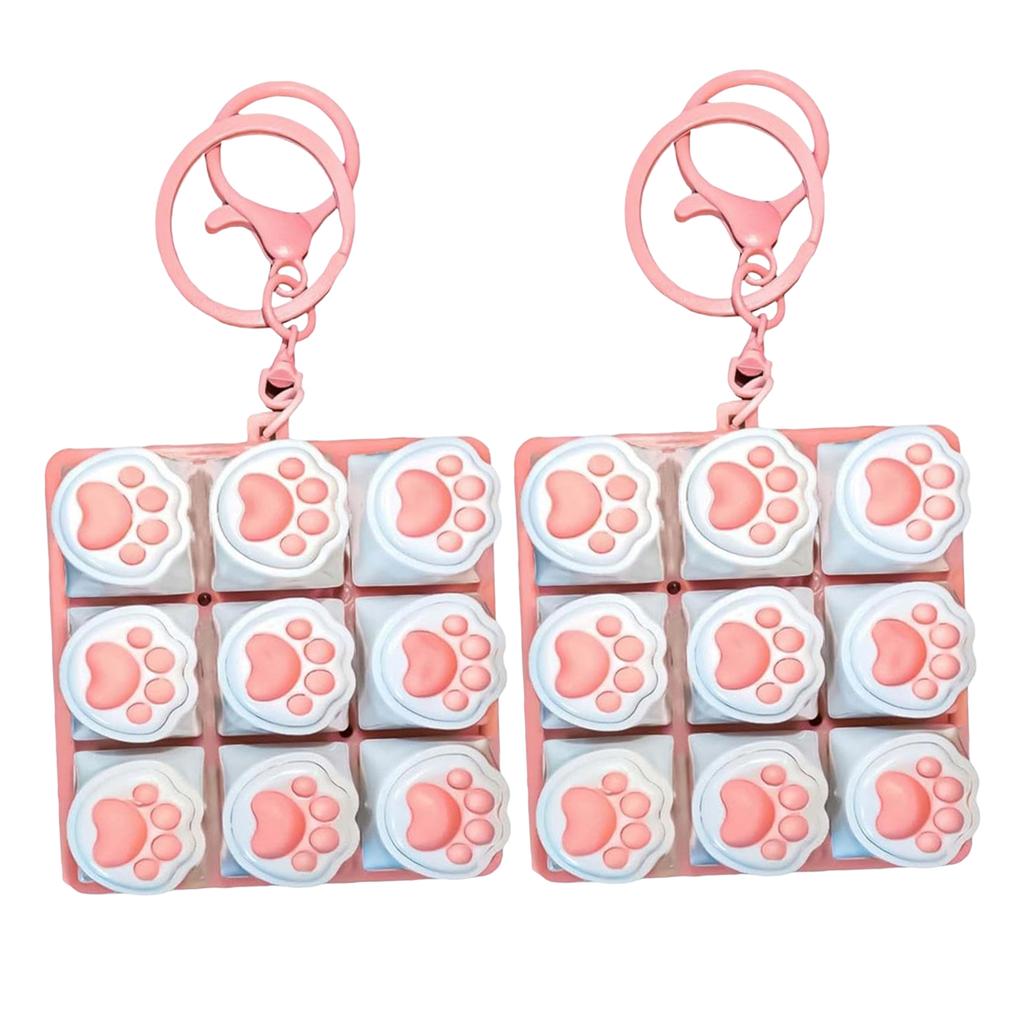 Cat Paw 9-in-1 Sound Fidget Keyboard Clicker W/ Keychain Portable Keyboard Clicker Fidget for Adults and Kids