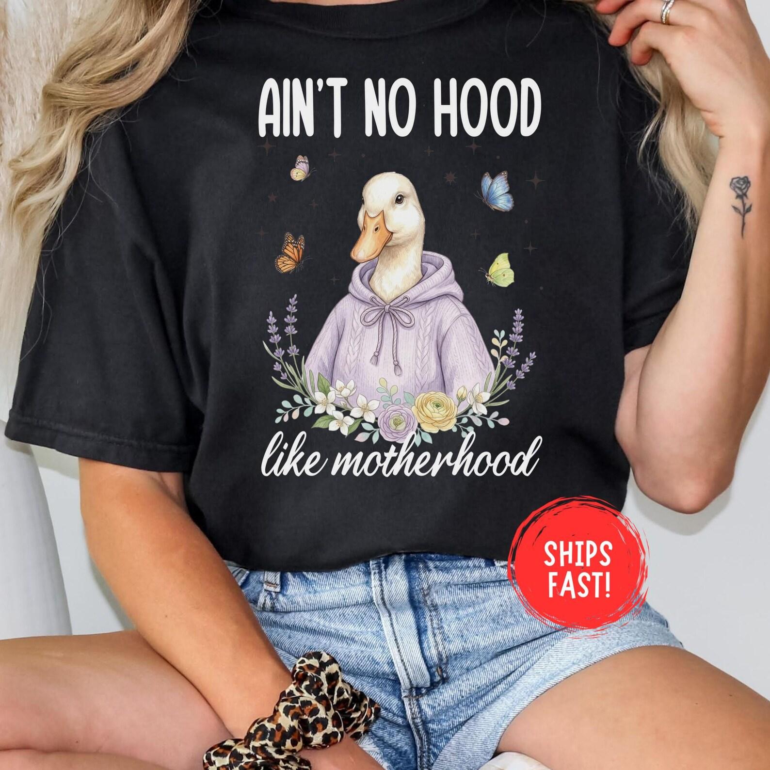 Aint No Hood Like Motherhood Shirt Funny Mom Life Tee Mama Bear Graphic Shirt Trendy Motherhood Quote Gift For Mom Comfort Colors S