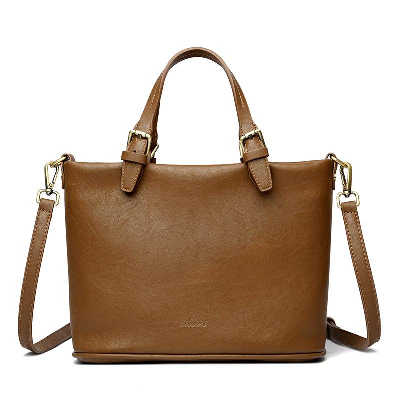 

Fashion women s handbag large capacity tote bag women s bag mother shoulder messenger bag темно-коричневого кольору