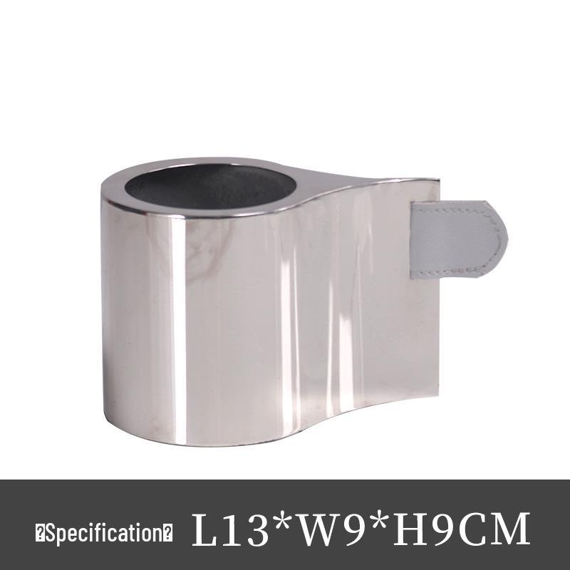 Contemporary Luxury Metal & Leather Irregular Vase Ornament for Home Decor