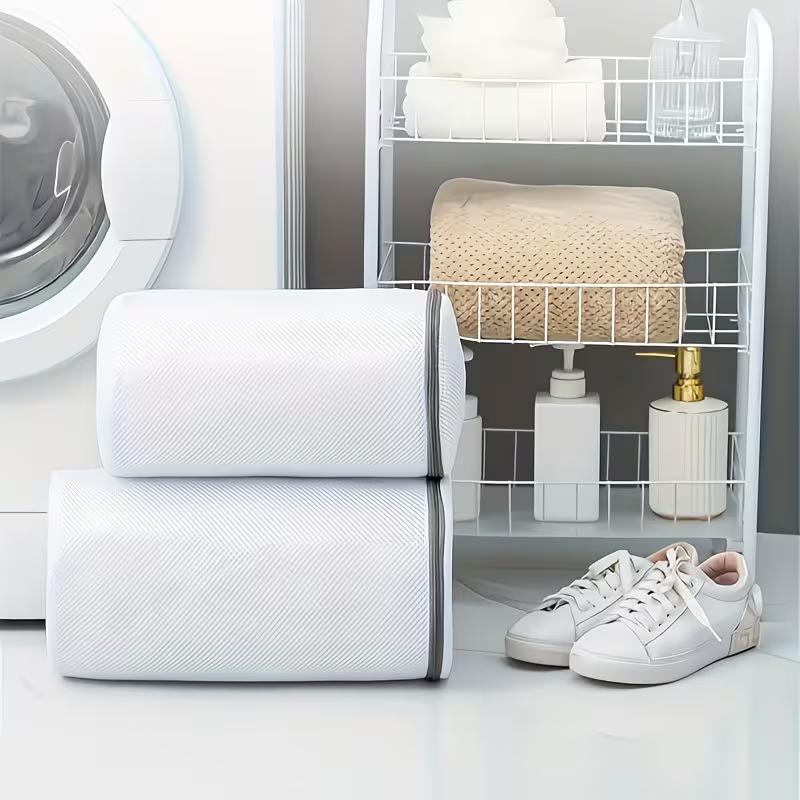 Shoe Washing Bag Mesh Laundry Bag With Zipper Reusable Shoe Cleaning Bag For Washing Machine Sneaker Laundry Organizer Bag