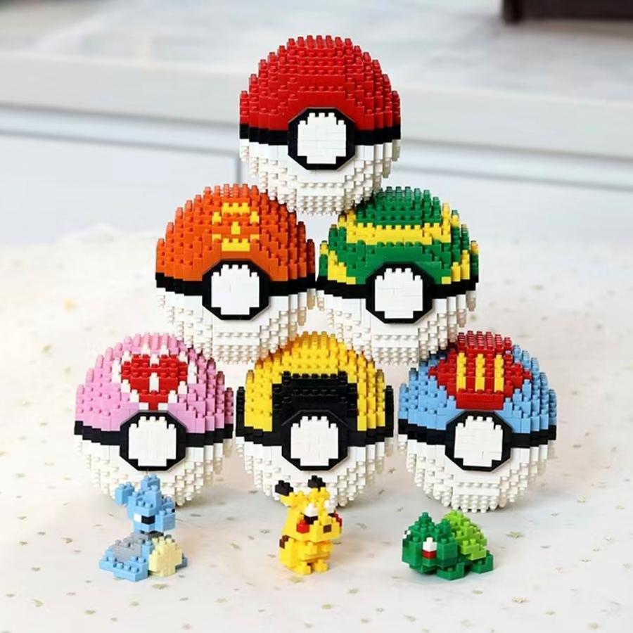 Micro Blocks Pokemon Pokeball Anime Action Figure Cartoon Toys Building Blocks Pikachu Pocket Monster Sets