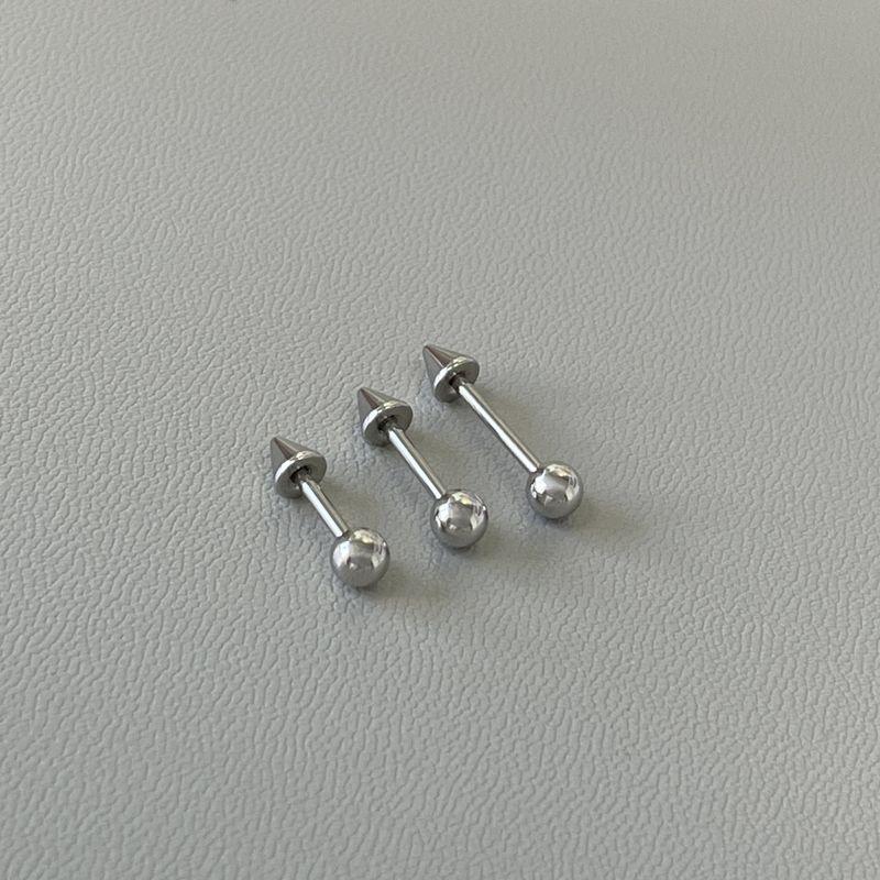 

Ball Pointed Cone Ear Bone Stud Titanium Steel Ear Studs Earrings Ear-Caring Piercing Jewelry Girls Little Devil Minimalist Ear Stud Thick Rod: 1.2mm rod length 6mm (one pair)