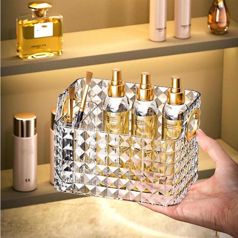 Desktop Diamond Grain Cosmetic Storage Box Multifunction Storage Organizer Supplies Teenager Girl Makeup Lipstick