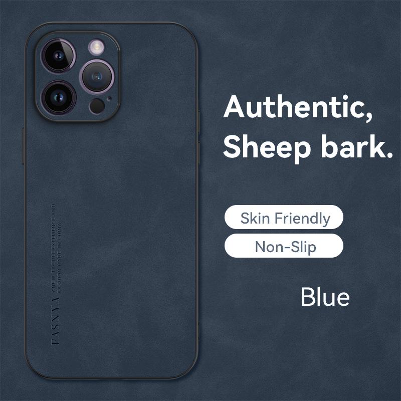 Sheepskin Leather Case For iPhone 15 14 13 mini Pro Max 12 11 X XS XR XSMax 15Pro 7 8 Plus 15ProMax Luxury Matte Slim Back Cover