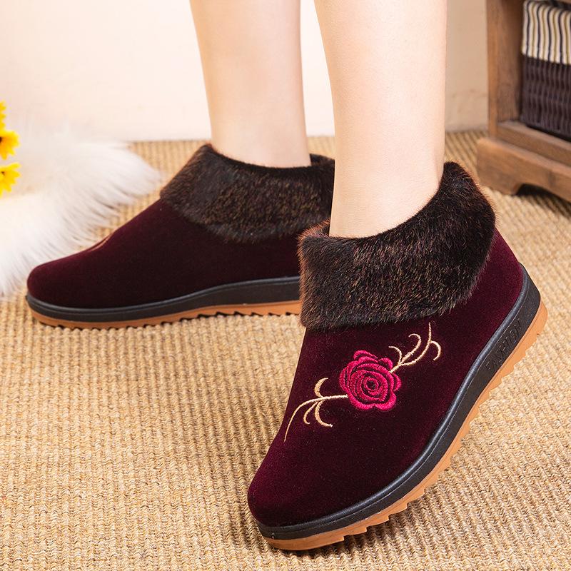 Women's Winter Fashion Casual With Thick Velvet And Warm Cotton Shoes Snow Boots