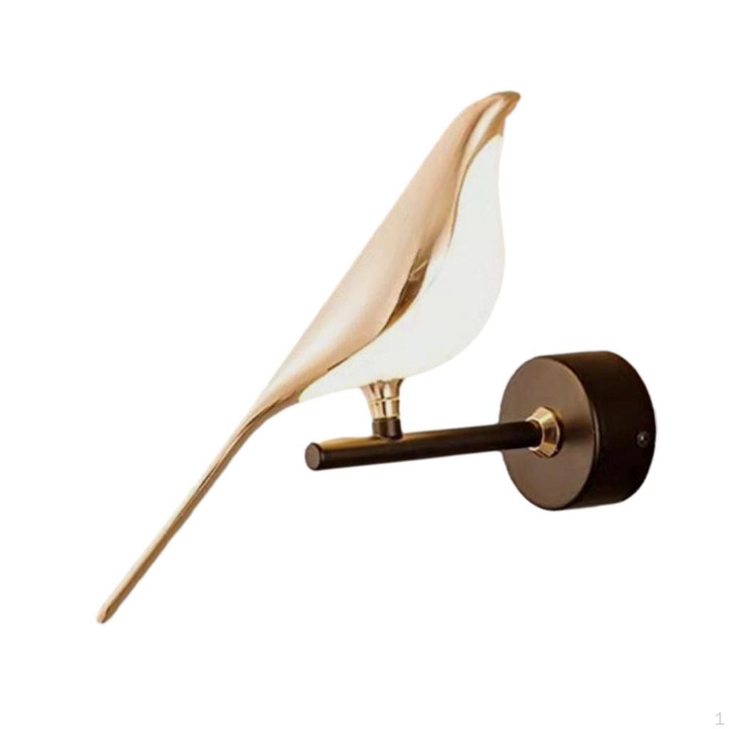 Bird Wall Lamp, Acrylic LED Bedside Modern Indoor Lighting, Adjustable Angle for Bedroom,