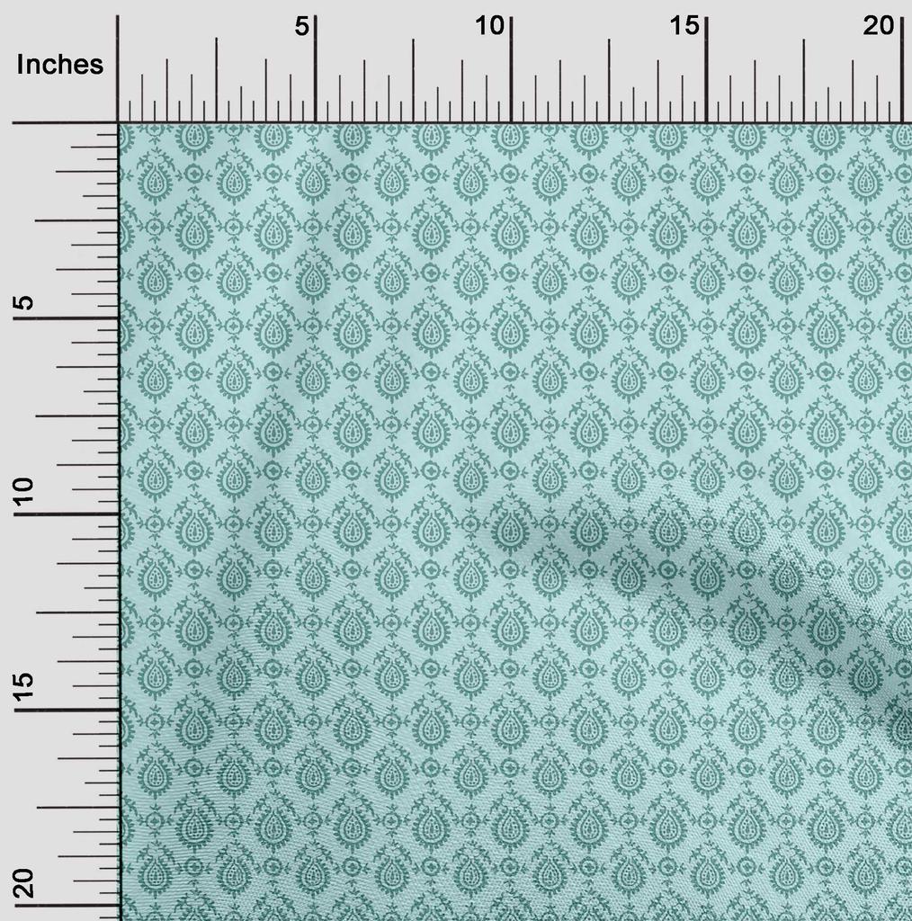oneOone Tela flexible de algodón con estampado floral de bloques cortados a medida de 40 pulgadas de ancho