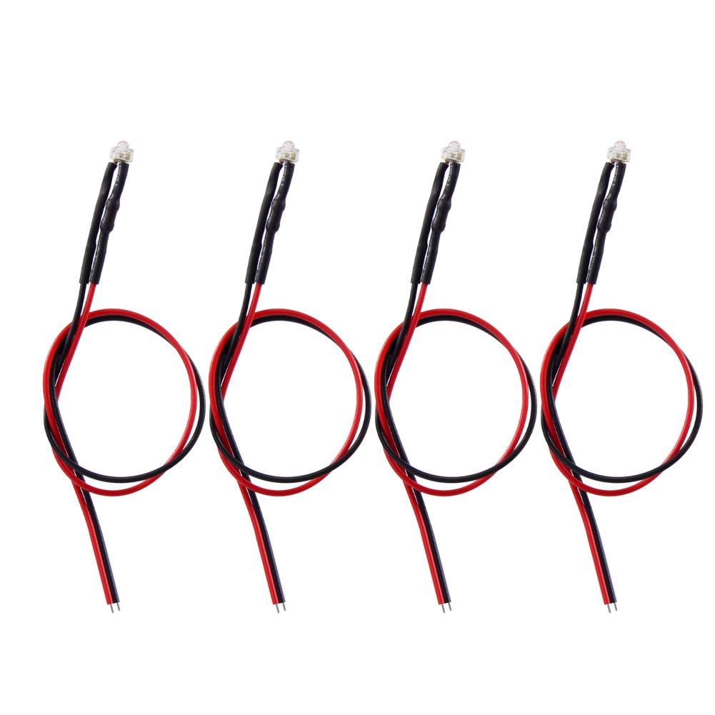 White Chip LEDs with Wiring and Resistors for Diorama Model and More 20-Pack 1.8mm Lighting, Trains, Railways, Buildings,