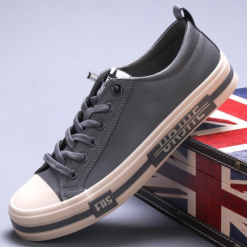 Men's Shoes Men's Casual Leather Shoes Trendy Wide Version Leather Shoes Lazy People Pedal Elastic Leather Shoes Men