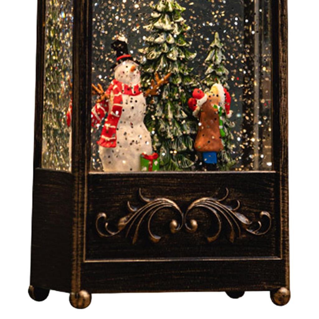 Lighted Christmas Snow Globe Lantern Table Centerpiece Light Luminous Christma Ornament for Wedding Window Party Xmas Holiday