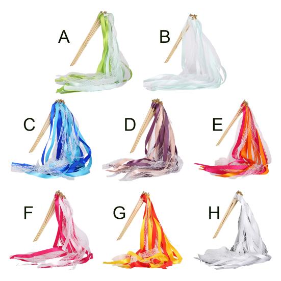 Fairy Wands Great Eco-friendly 8 Styles Wishes Wands Colorful Long Ribbon Fairy Stick Wands with Bells Streamer Sticks Birthday Gift