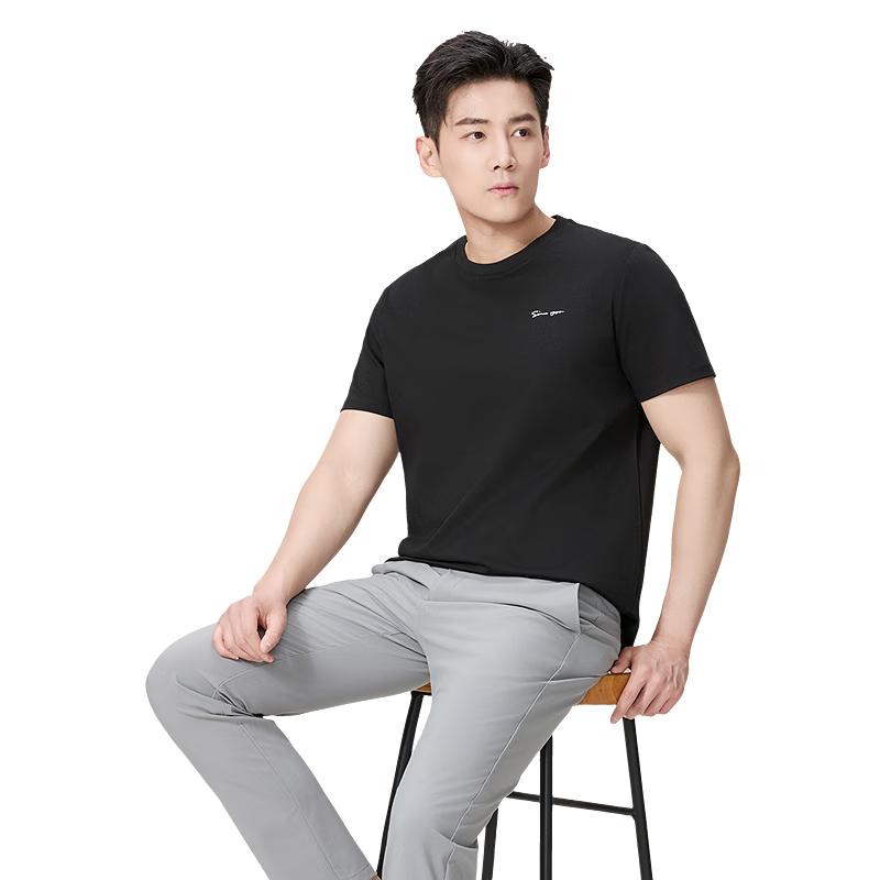 Hongdou Men s 100% Cotton 3-Proof Short Sleeve T-Shirt 180/96A
