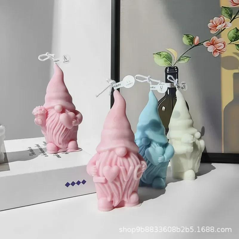 Hold Love Dwarf Candle Silicone Mold 3D Crafts Dwarf Statue Plaster Resin Mould DIY Soap Candle Making Tool Valentine's Day Gift