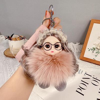 Chaveiro de Boneca Raposa Fofa Coreana - Pingente de Mochila de Pelúcia