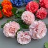 4 Heads Large Peony Artificial Flowers Long Branch Faux Silk Flower  Wedding Decoration