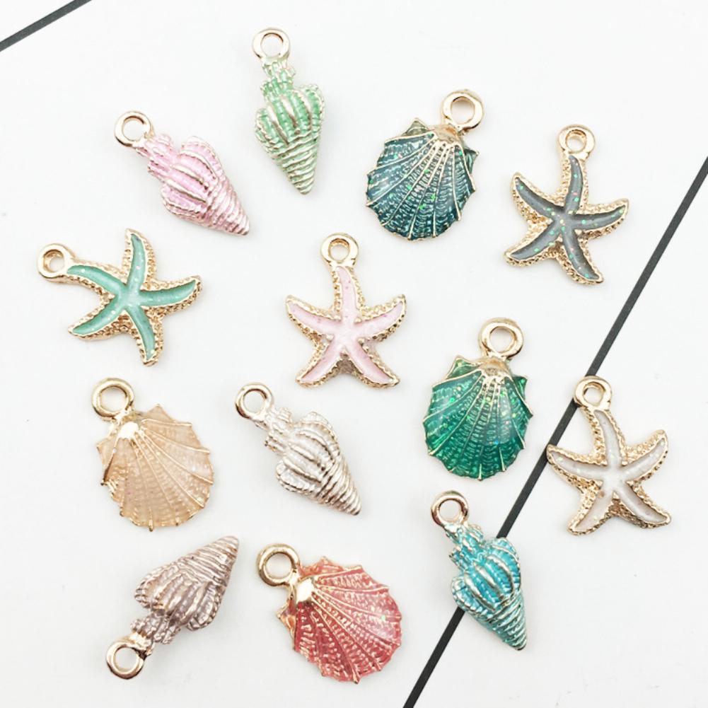 15 Pcs/Set Unisex Jewelry Accessory Shell Conch Starfish Pendant for Necklace Bracelet